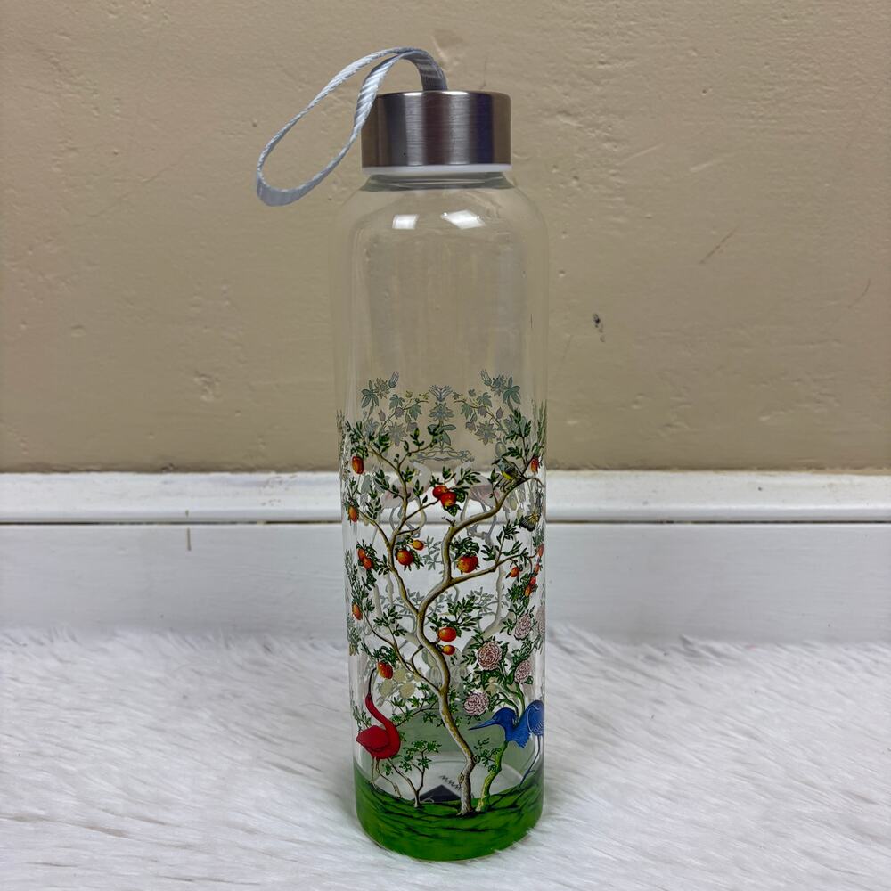 Paperproducts Design PPD Bird & Branch Chinoiserie 18.6 oz Glass Water Bottle